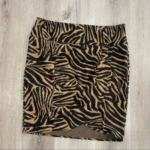 Lane Bryant Tan/Black Zebra Print Skirt